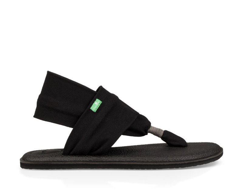 Sanuk Womens Yoga Sling 2 Black Sandals | VSJFQI021